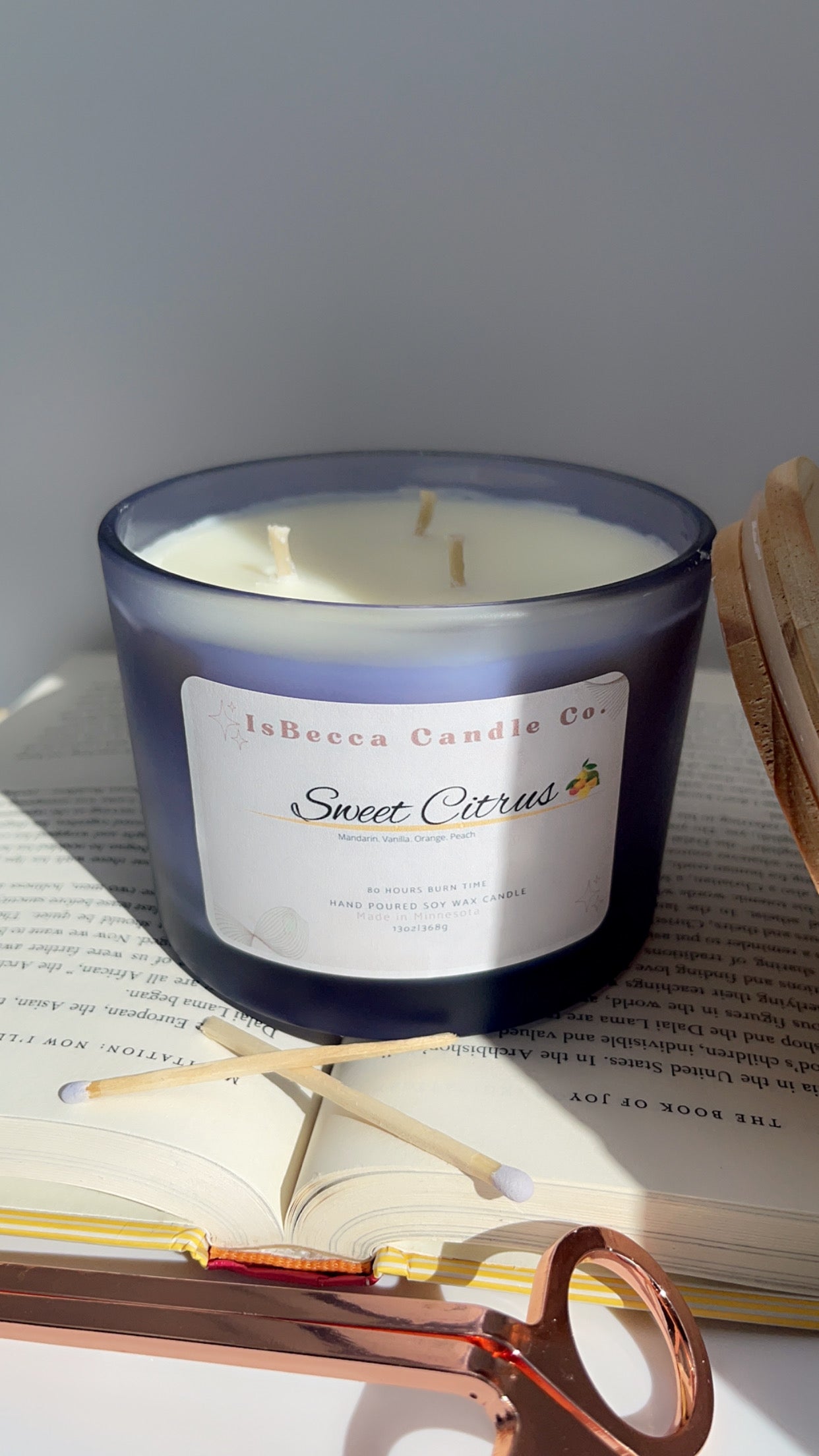 Sweet Citrus Soy Candle| Scented Candle| Home Decore | Eco Friendly
