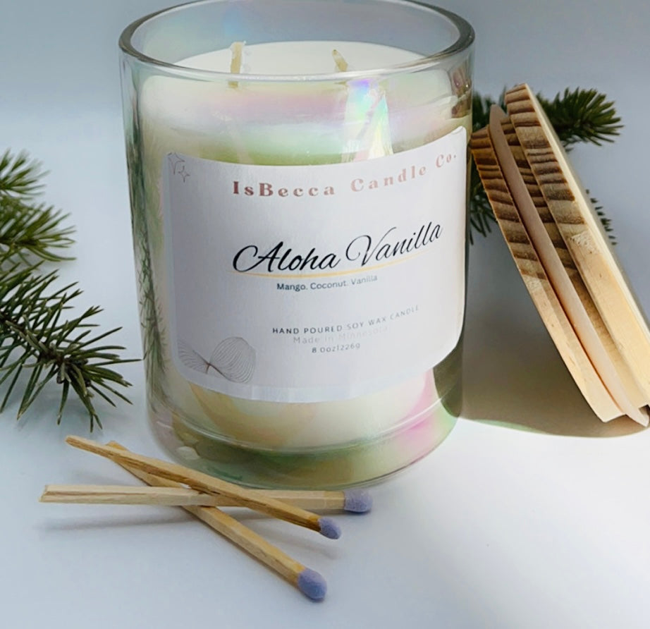 Aloha Vanilla Scented Candles | Soy & Coconut Wax | Eco Friendly|