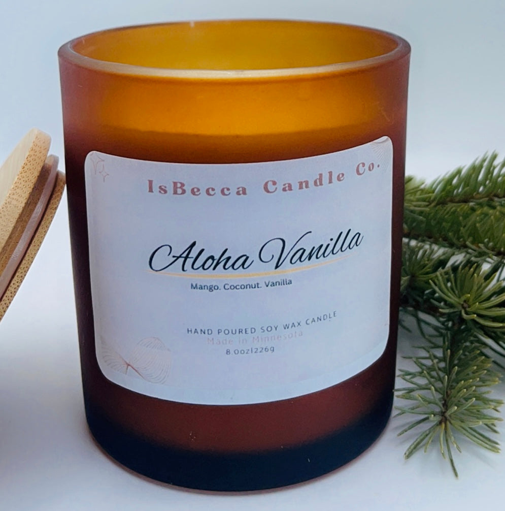 Aloha Vanilla Scented Candles | Soy & Coconut Wax | Eco Friendly|