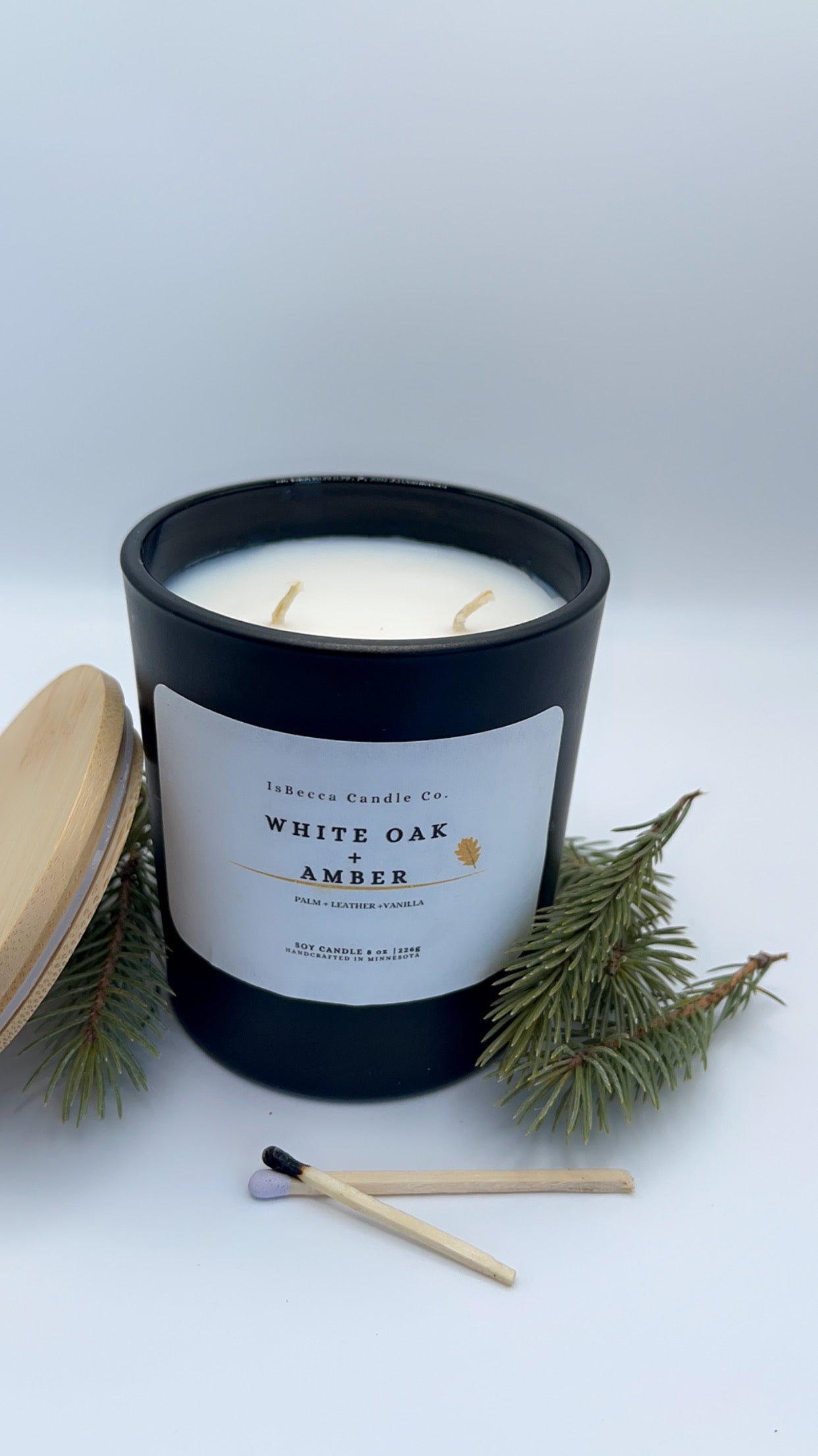 White Oak + Vanilla | Luxury Hand-Poured Candle| Soy wax| Coconut Wax| Scented Candle| Eco Friendly| Cotton Wick