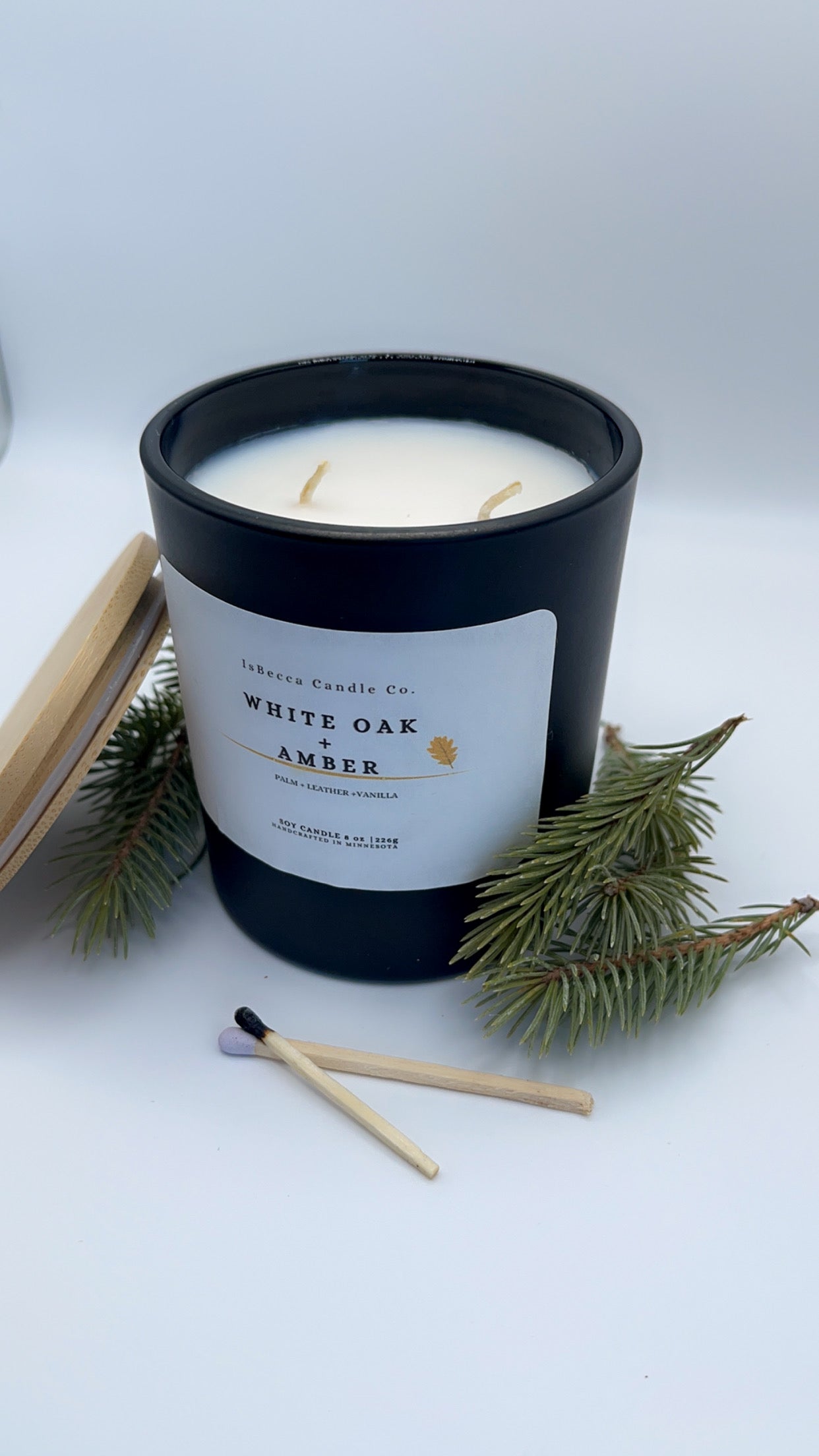 White Oak + Vanilla | Luxury Hand-Poured Candle| Soy wax| Coconut Wax| Scented Candle| Eco Friendly| Cotton Wick