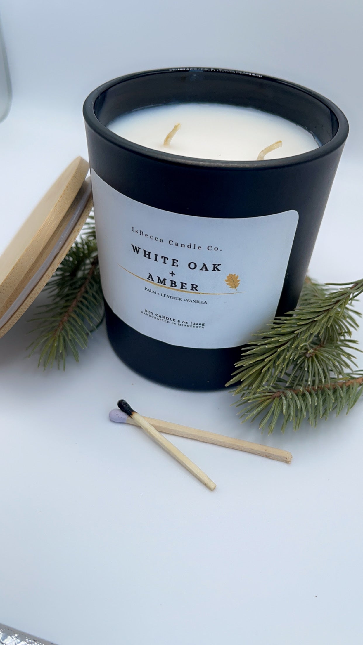 White Oak + Vanilla | Luxury Hand-Poured Candle| Soy wax| Coconut Wax| Scented Candle| Eco Friendly| Cotton Wick