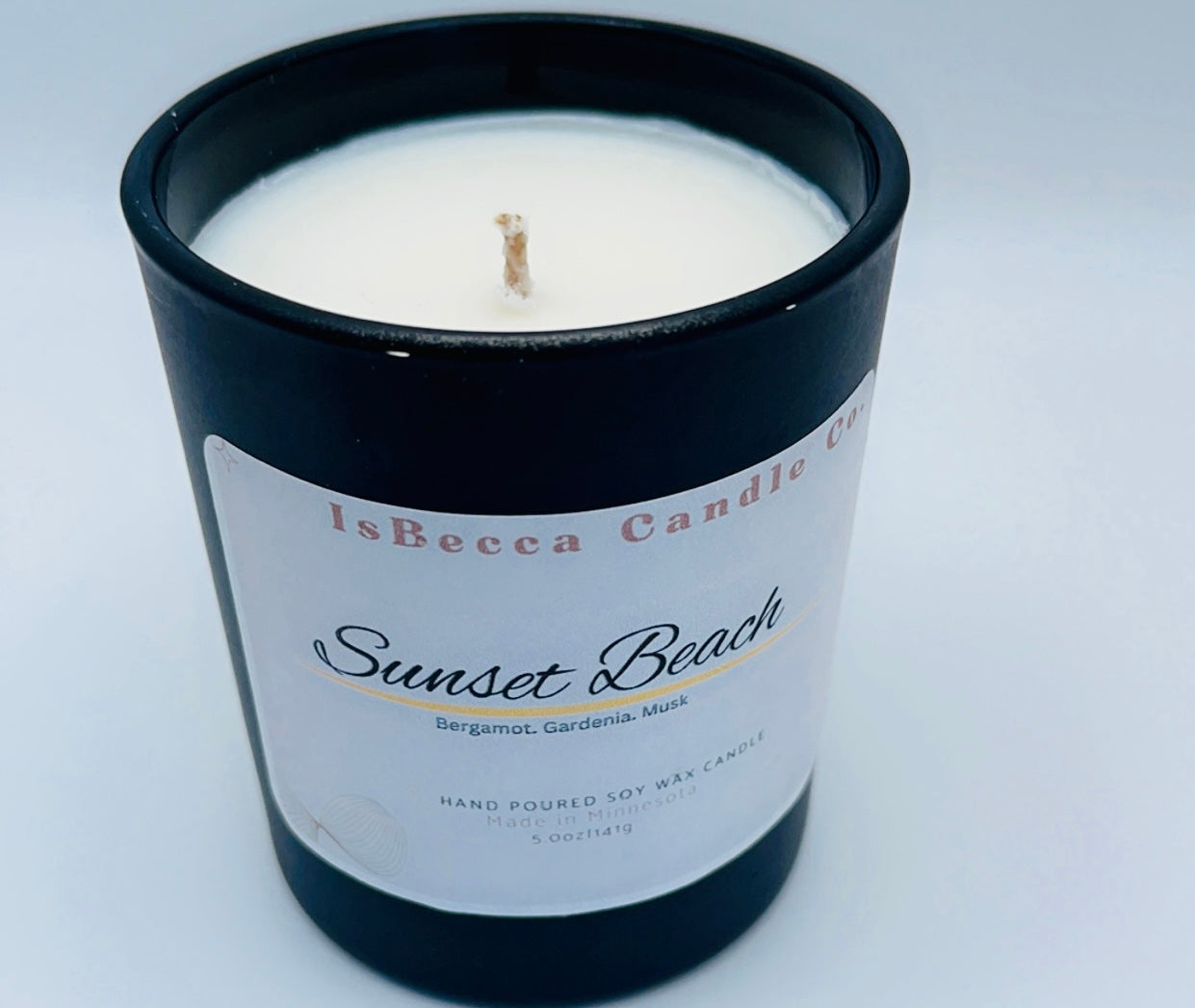 Sunset Beach Candle| Soy and Coconut Wax blend| Relaxing Beach Scented Candle with Peach, Plum & Jasmine | Eco Friendly