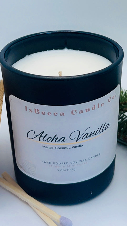 Aloha Vanilla Scented Candles | Soy & Coconut Wax | Eco Friendly|
